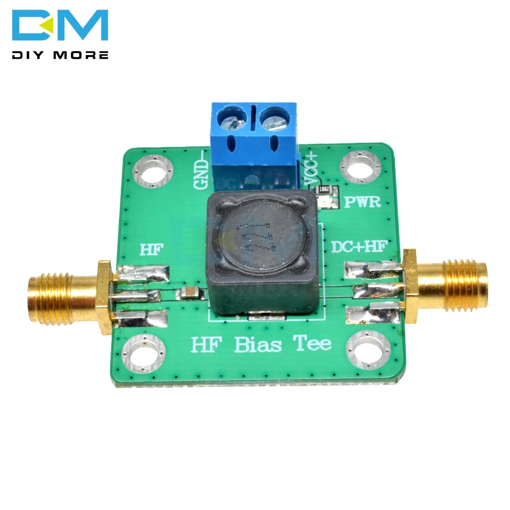 DC Bias 50K-60MHz RF Microwave HF Tee offset Feeder For RF Short Wave RTL SDR LNA HAM Radio Amplifier Antenna 33mmx33mm