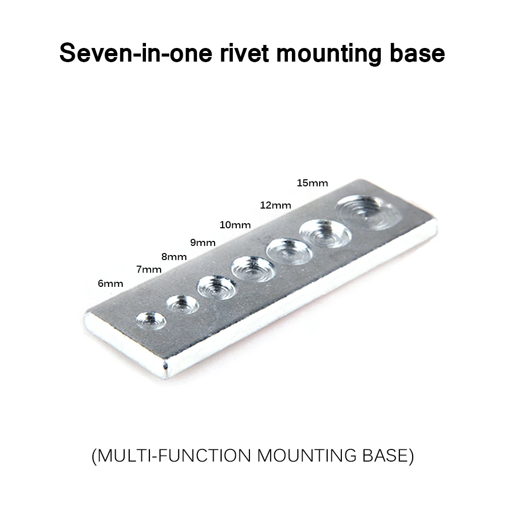 

7 In 1 Bottom Plate Hole Punch Snap Button Leather Craft Tools Rivet Button Setter Base DIY Working Tool Rivet Button Setter 1pc