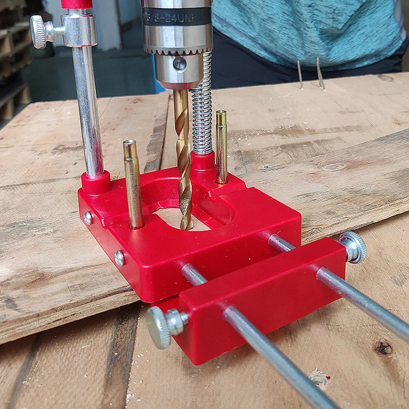 

Woodworking Tools Woodworking Drill Locator Convenient Labor Saving Alloy Steel Woodworking Drill Template Guide Tool for Home
