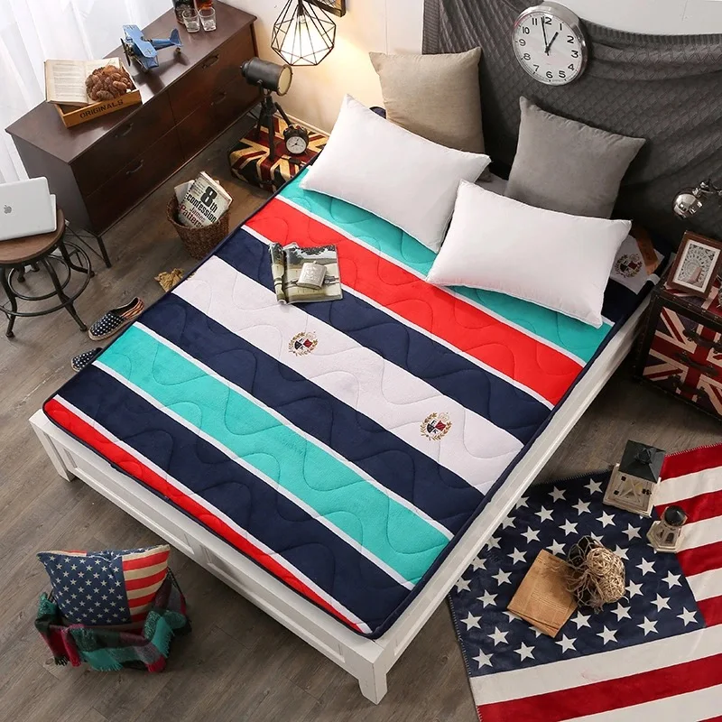 Модный бархатный матрас толстый теплый складной фланелевый студенческий