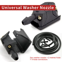 2pcs universal mounted onto 89mm arm car windscreen washer wiper blade water spray jets nozzles adjusted 4 way with pump hose