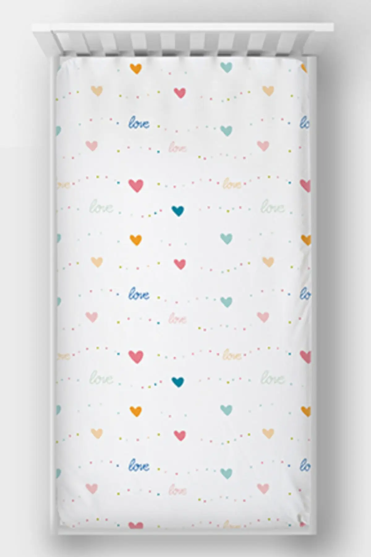 

Heart Single Personality Fitted Sheets 90x190cm White Cotton