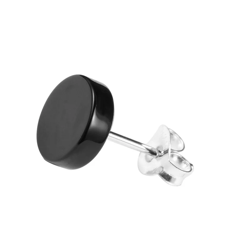 

Silver Man 925 Silver Korean Style Earrings Men and Women Fashion Fashionmonger Personality Black Student Hip Hop Silver Ear