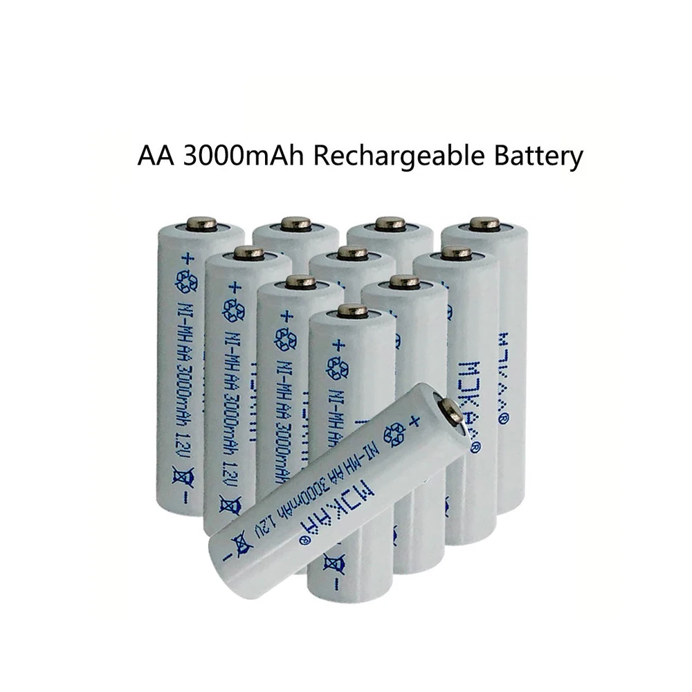 

AA 3000mAh 1.2V 20PCS 2A NI-MH Rechargeable Battery High Quanlity 3000 mAh Batteries For Remote Control PRE-Charged