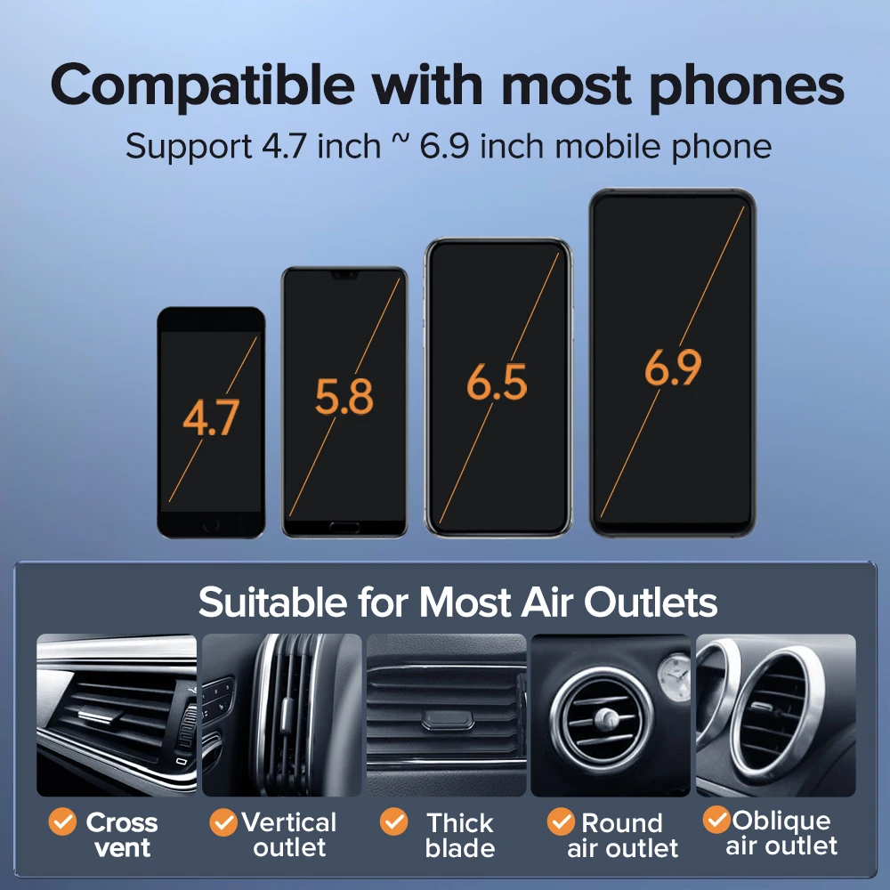 

Joyroom Car Phone Holder Wirelss Charger Stand Air Vent Stand Strong Sucker Mount Universal Support For Phone in Car Phone Acces