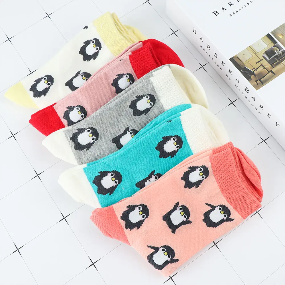 1 пара модные женские Носки с рисунком пингвина | Женская одежда
