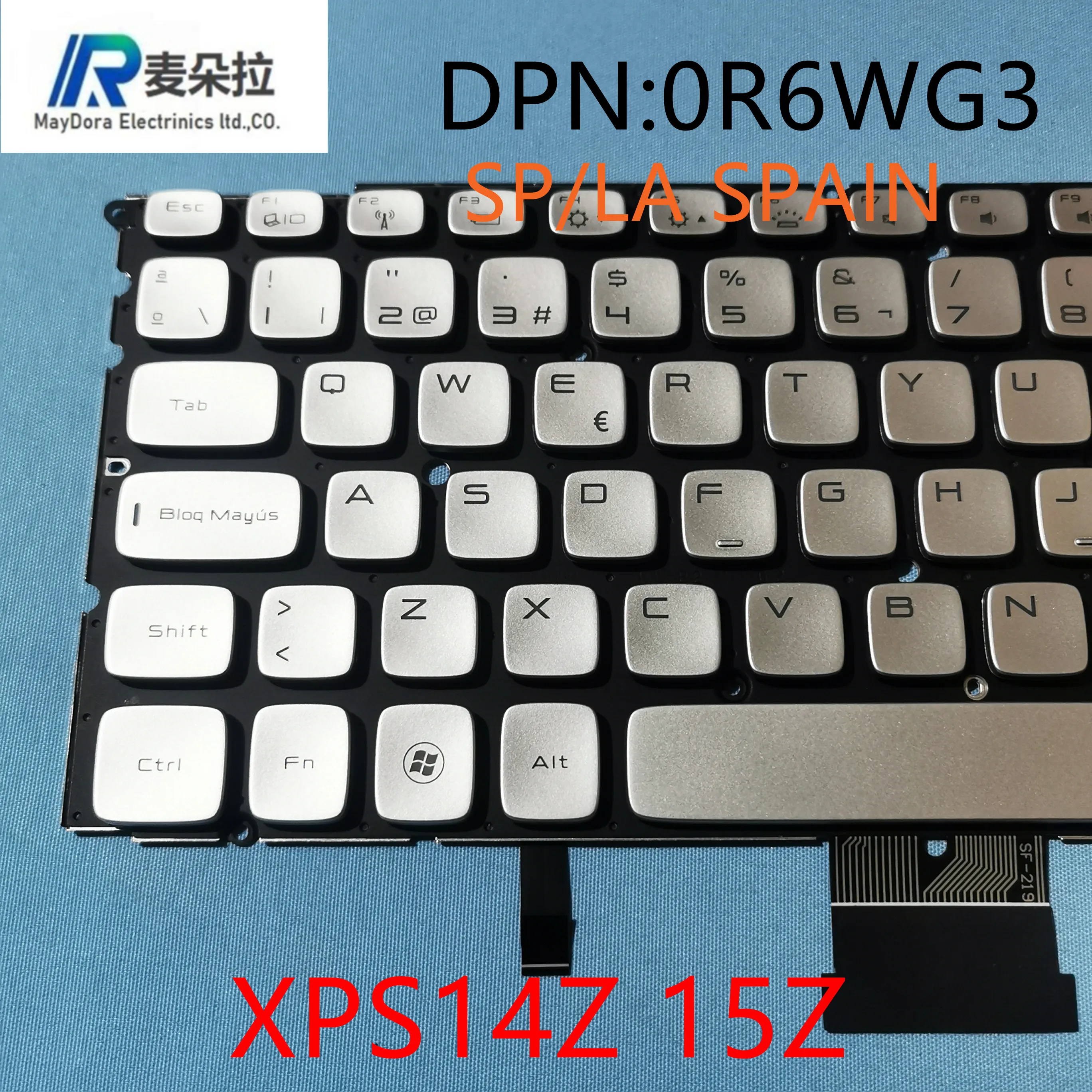 SP испанская клавиатура с подсветкой для ноутбука DELL XPS 14Z-L412Z 15Z-L512Z L511Z серебристая