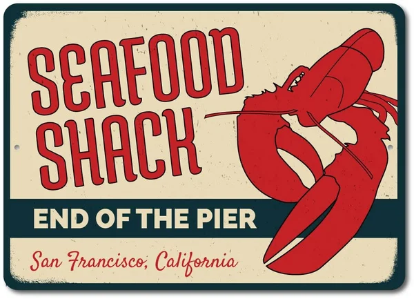 

Металлическая ручка для морепродуктов с рисунком Лобстер 12x8 дюймов