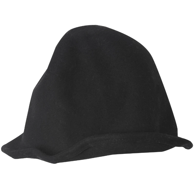 

[EAM] Women Black Vintage Woolen Fishermen Hat New Round Dome Temperament Fashion Tide All-match Autumn Winter 2021 1DD3046