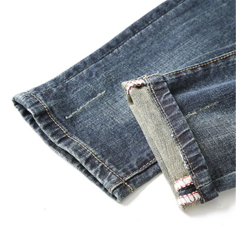 

Men Jeans Zipper Gentleman Denim Pants Male Brand Trouser Casual Slim Fit Sstraight-Leg Summer Plus Size Thin Homme Black Cotton