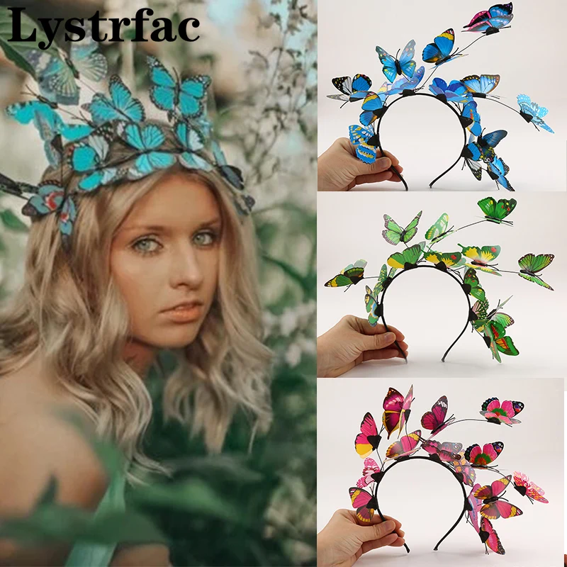 

Lystrfac Fashion Butterfly Decor Hairband For Women Girls Hair Hoop Headband Ladies Bridal Bezel Wedding Hair Accessories