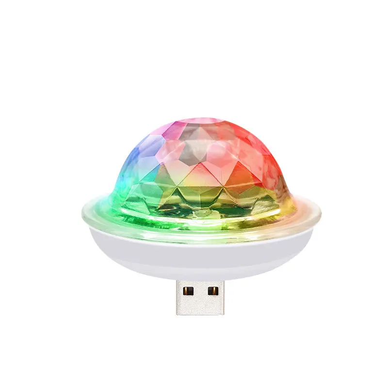 

LED Mini USB Magic Ball Light Colorful Atmosphere RGB DJ Club Disco Party Car Lamp Stage Effect Portable Xmas Halloween Holiday