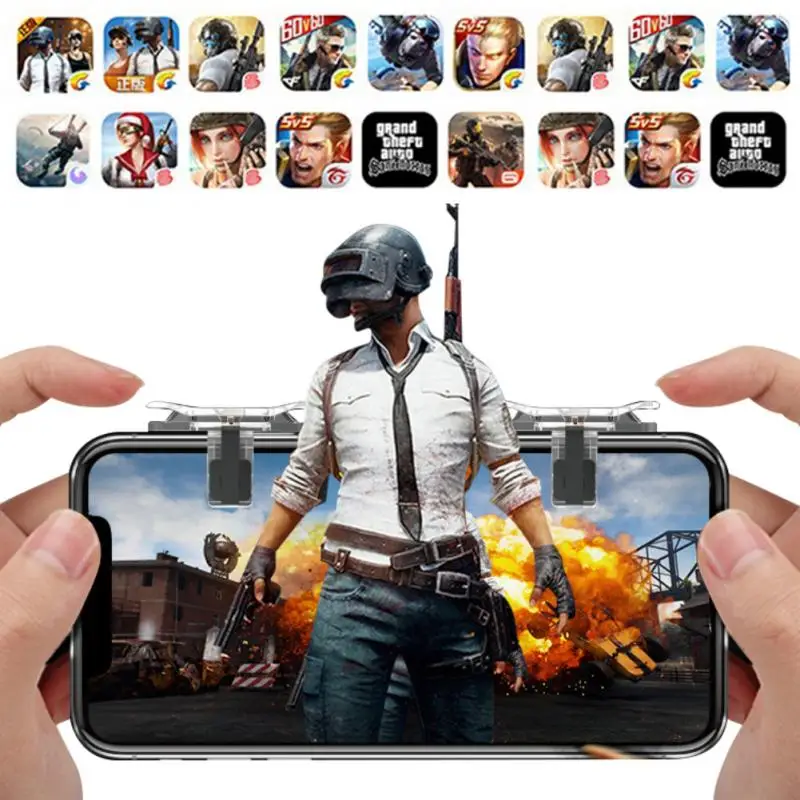 2PCS Gaming Trigger for Mobile Phone PUBG L1R1 Shooter Controller Game Fire Button Aim Key for PUBG Knives Out Rules of Survival images - 6