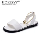 Женские сандалии без застежек HOKSVZY, дышащие однотонные шлепанцы в римском стиле, летняя модель 2019