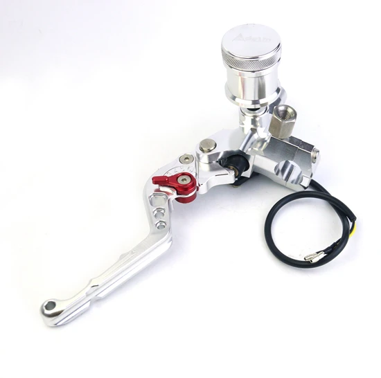 Silver Left Главный цилиндр тормоза Универсальный 22 мм мотоцикл для Honda Yamaha Kawasaki Suzuki масляная трубка гидравлическая муфта мото точка резервиор - Цвет: Silver Left