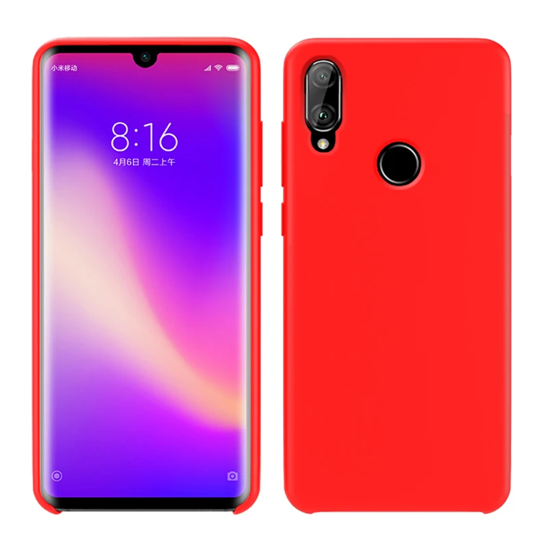 Красный Для Xiao mi Red mi Note 7 чехол Мягкая Жидкая силиконовая задняя крышка для Xiaomi mi 9 9T 8 mi 8 lite mi 9 SE чехол для телефона для Red mi Note 7 - Цвет: Красный