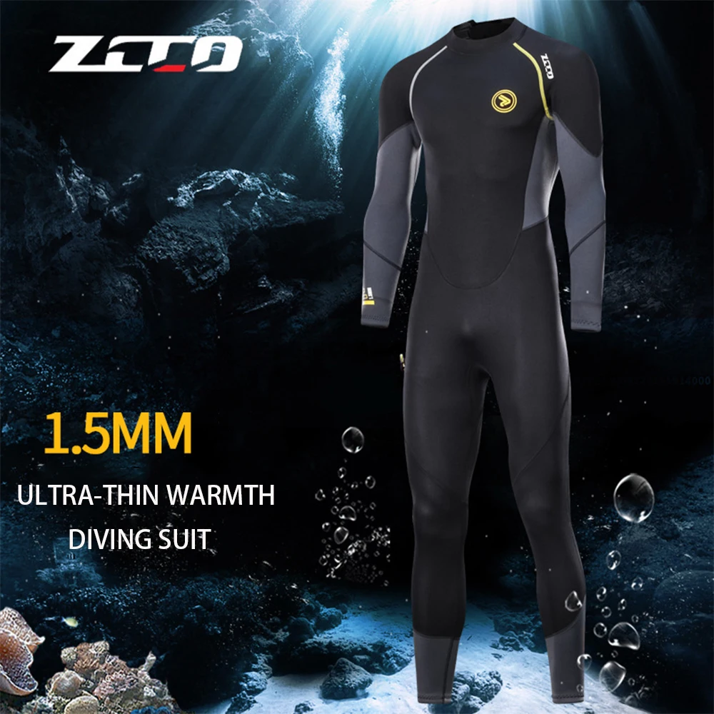 1.5MM Neoprene Wetsuit Men's Diving Deep Diving Suit Harpoon Snorkeling Surfing Cold Proof Thick Warm Swimsuit Wetsuit 2021