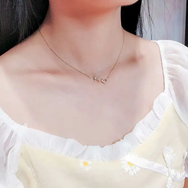 Ожерелье женское с ЭКГ цепочка до ключицы | Украшения и аксессуары