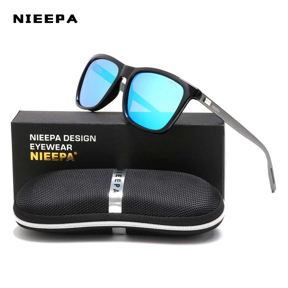 

NIEEPA Polarized UV400 Sunglasse Men Dazzle Color Driver Classic Retro Brand Designer Light Flexible Sun Glass Oculos De Sol