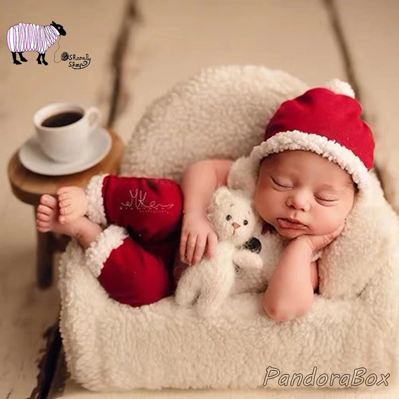 Новорожденная Рождественская одежда реквизит для фотосъемки новорожденных