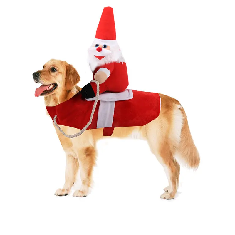 

Christmas Dog Clothes Santa Dog Costumes Holiday Party Dressing up Clothing for Small Medium Dogs Funny Pet Outfit Riding U3