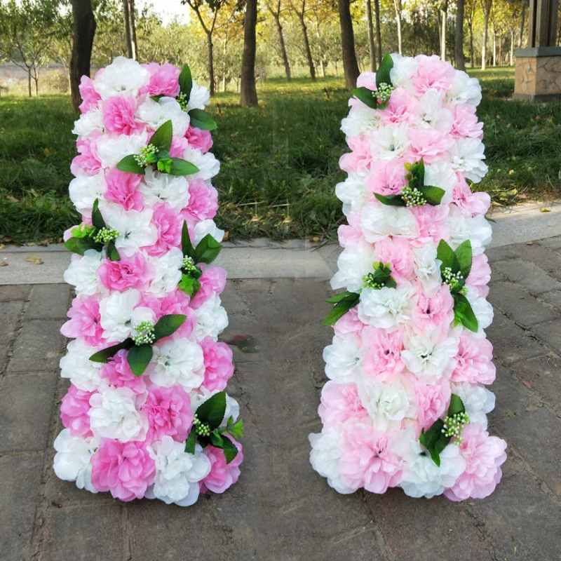 

100CM Wedding Arrangement Shooting Props Artificial Flower Row T Stage Ceremony Arch Flower Square Pavilion Corners Decor Flores