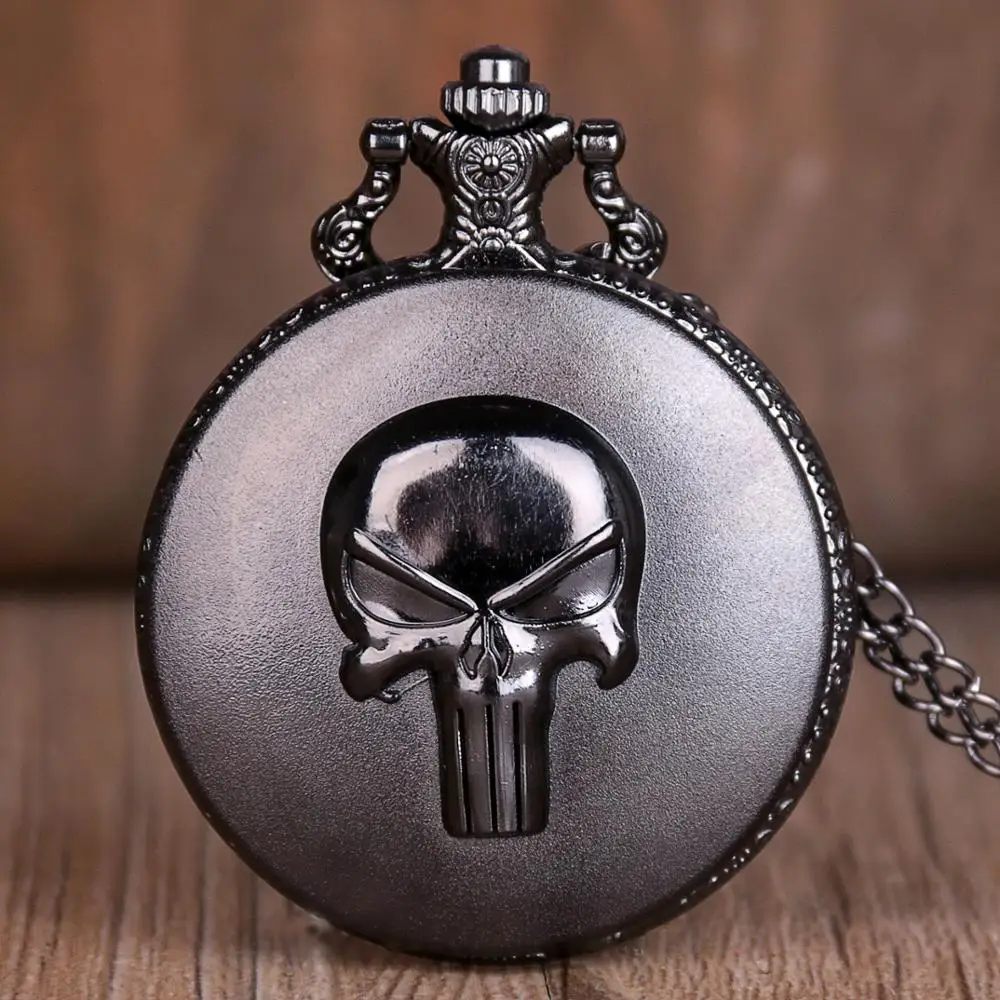 Orologi Da Tasca Al Quarzo Con Teschio Anime Retrò Per Uomo Donna Orologio Da Tasca Nero Antico Con Catena Di Collana Orologi Miglior Regalo