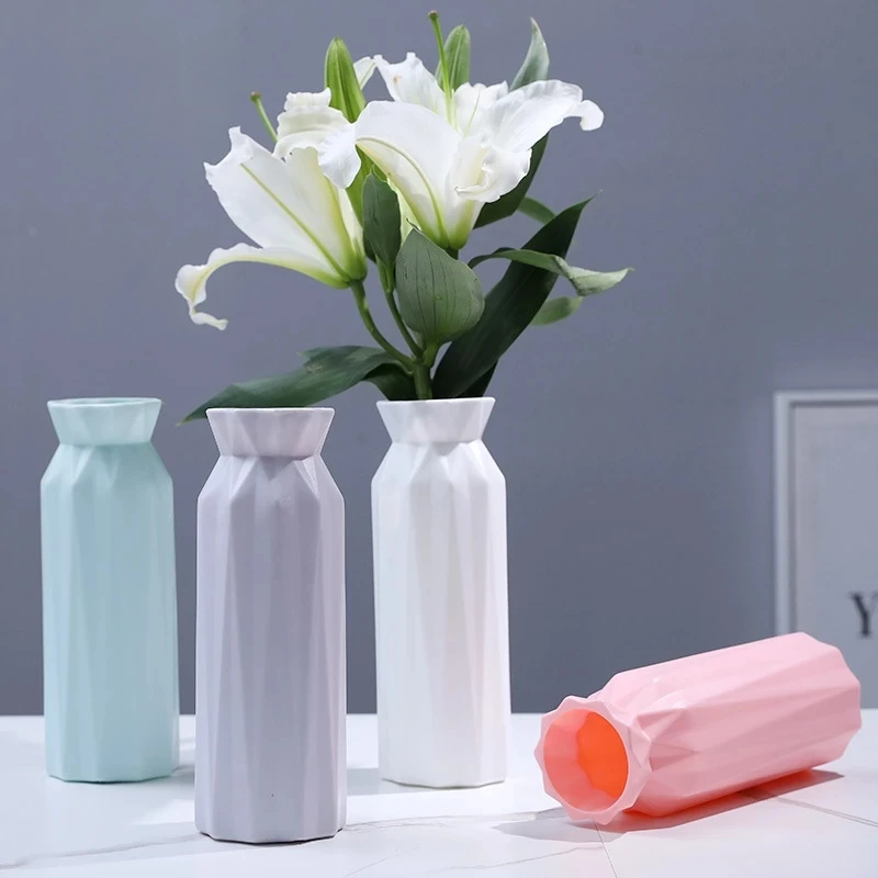 Vase Decoration Home Flower Pot For Living Room Shatterproof Nordic Decor Imitation Ceramic | Дом и сад