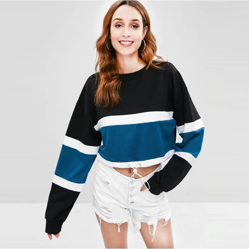 

Уличная Женская толстовка с капюшоном, европейский стиль, свитшоты для женщин, Осень-зима, лоскутный джемпер