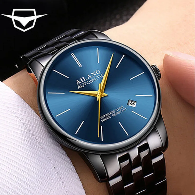 AILANG luxury automatic mechanical watches, ultra-thin fashion, simple men's watches, sapphire waterproof watches
