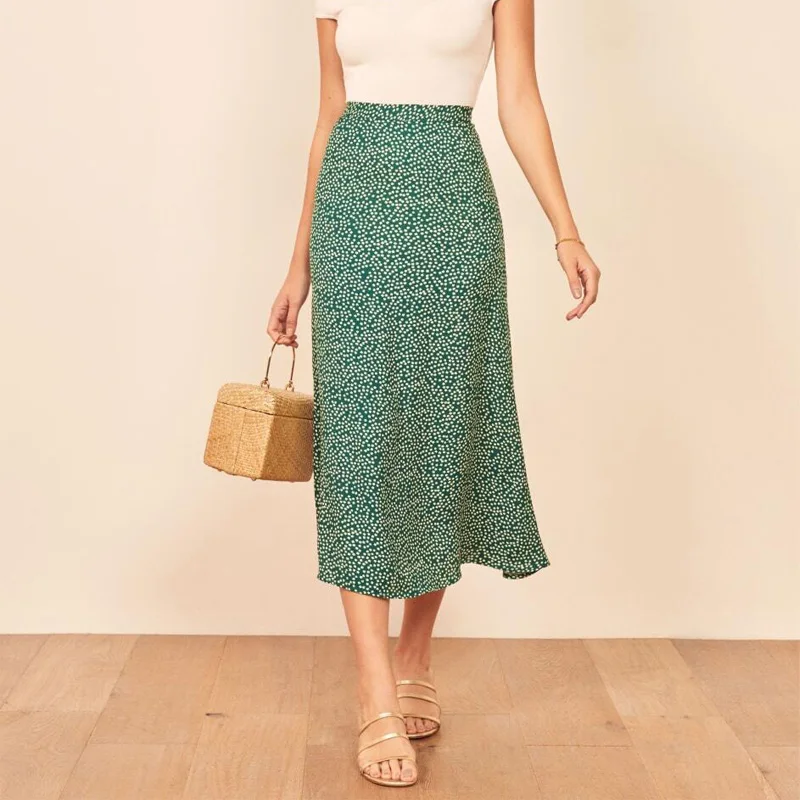 

Summer female skirt casual flower print skirt