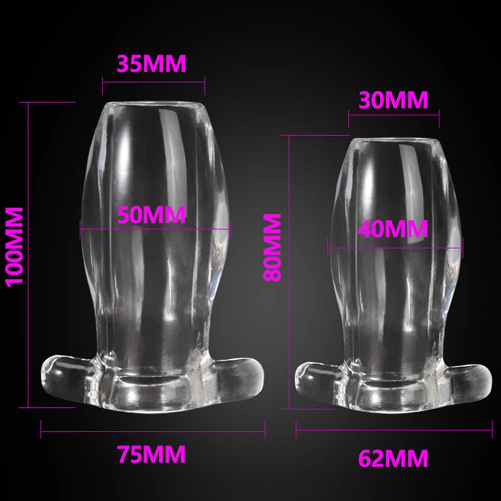 Stretching Anal Dilator Plug Appliance Enema Cleaning Male Hollow Anus Dildo Extension Toys |