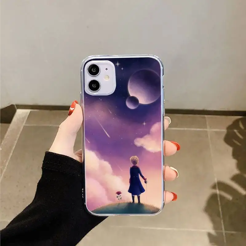

The Little Prince Fox Phone Case Transparent for iPhone 6 7 8 11 12 s mini pro X XS XR MAX Plus