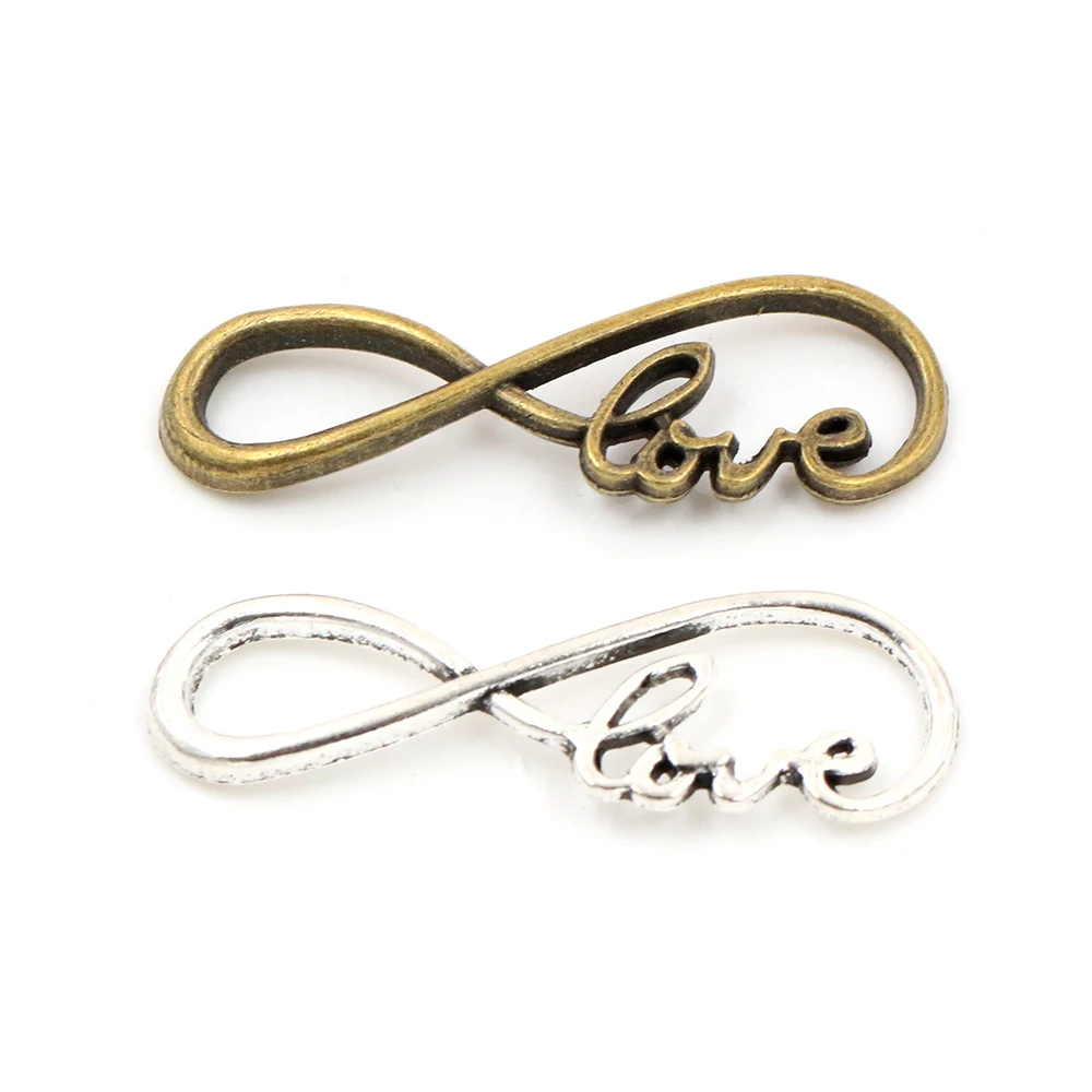 

39x12 мм 10 шт античные бронзовые и античные посеребренные 8 бесконечно ручная работа Подвески Кулон: сделай сам для браслета ожерелье-