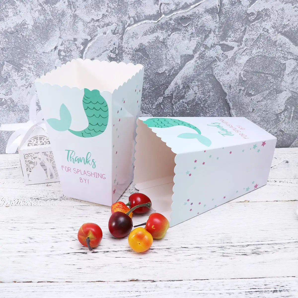 1 комплект бумажные пакеты для вечеринок с русалочкой коробки попкорна конфетные