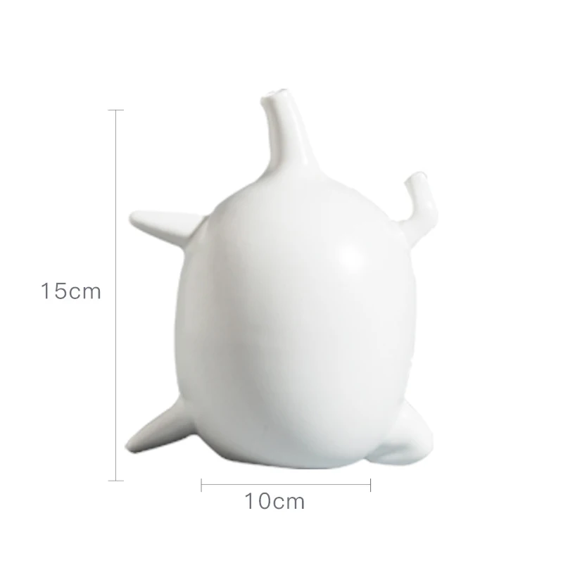 white 15x10cm Современная креативная керамическая ваза, черно-белая фарфоровая ваза Цзиндэчжэнь, сухие цветочные ремесла, украшения, свадебное украшение для дома - Цвет: white 15x10cm