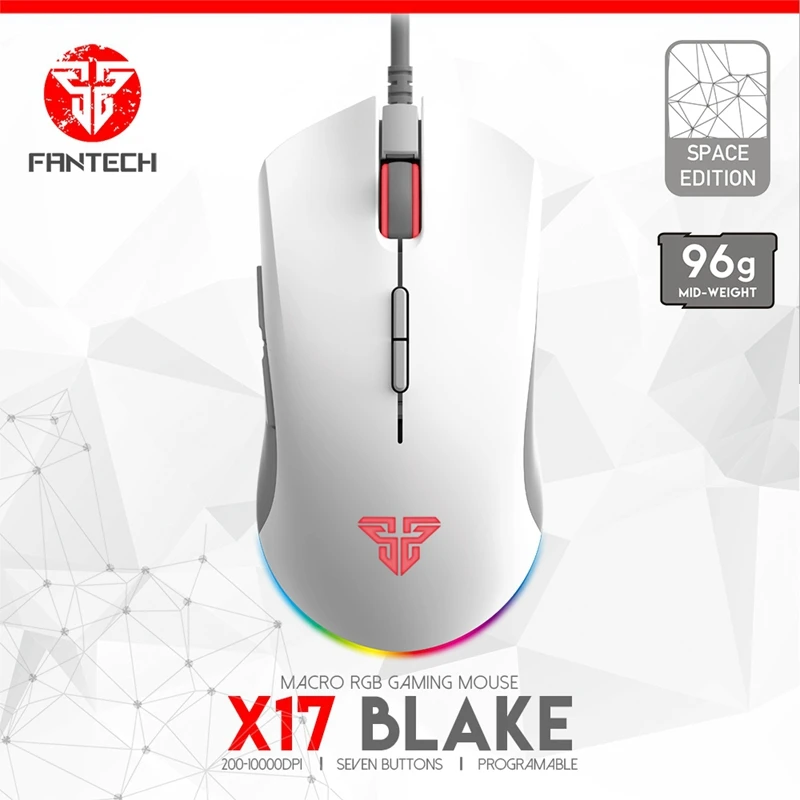 Игровая мышь FANTECH X17 PIXART 3325 10000DPI 7 кнопок макрос RGB проводная геймер эргономичная