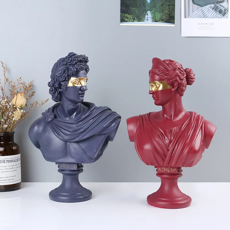 

35cm Resin Sculpture Nordic Home Decoration Character Statue Room Decoration Model Modern Color Avatar Crafts Desktop Ornaments