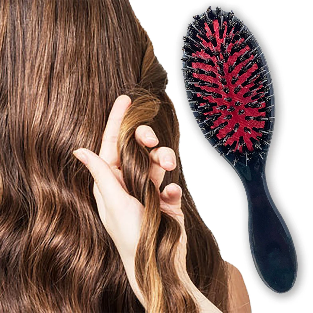 1 шт. овальная щетина кабана и нейлоновая расческа для волос мини Антистатическая