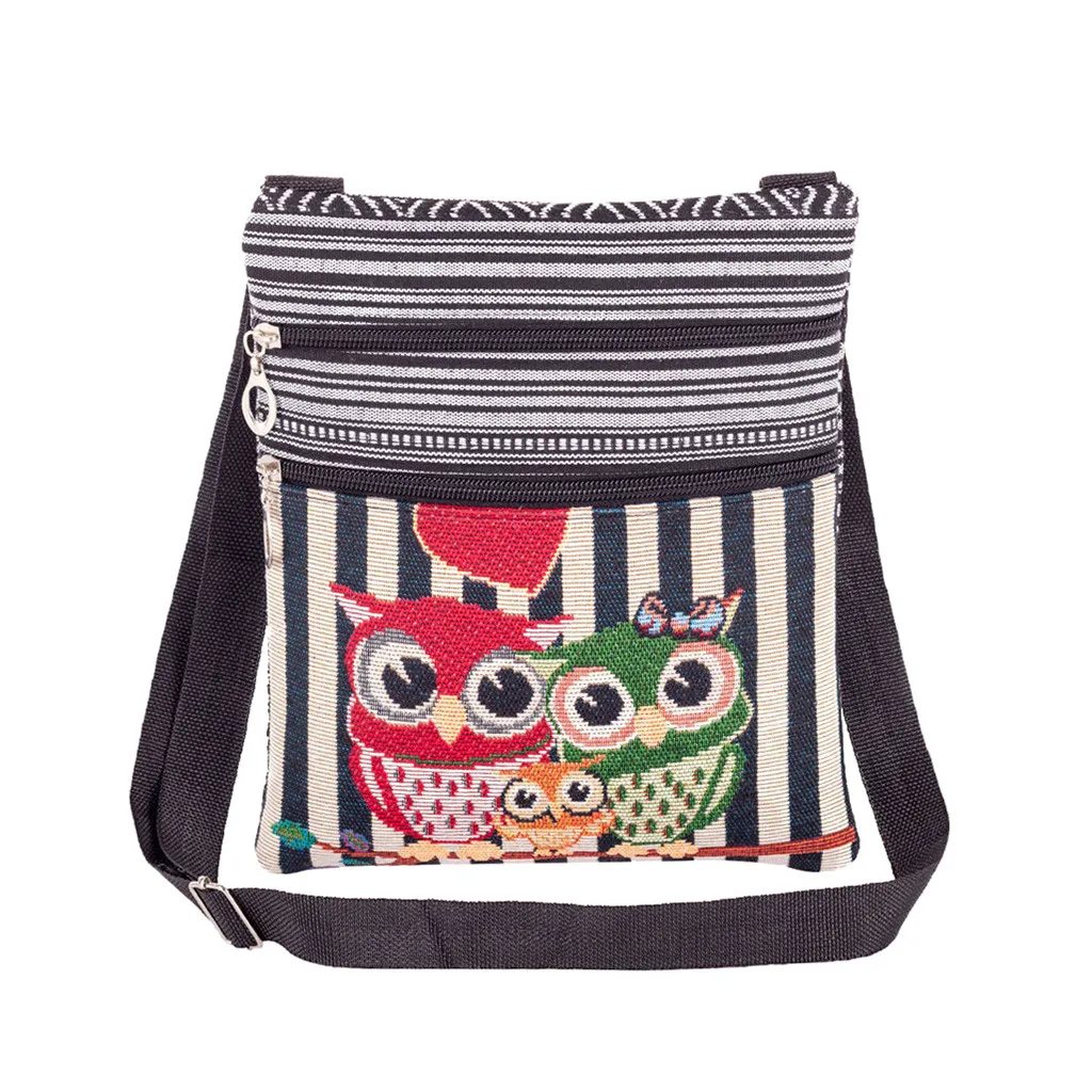 Женская сумка на плечо Сумка с вышивкой Сова сумки почтальона маленькая через