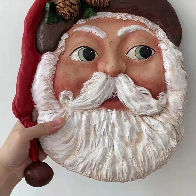 Decoraci&oacute;n de pared de Casa de Pap&aacute; Noel de madera, decoraci&oacute;n de Navidad, chimenea, Pap&aacute; Noel, decoraci&oacute;n de A&ntilde;o Nuevo 2022-5