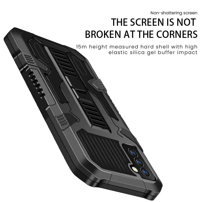new luxurious hemmed design military case for samsung galaxy s21 s20 plus note 20 5g m12 m51 m30s s20fe bracket anti fall shell free global shipping