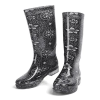 punk style zipper rain boots womens pure color rain boots outdoor rubber water shoes for female 36 41 plus size