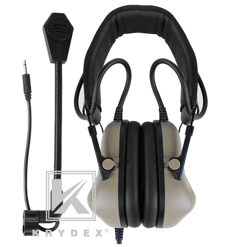 

KRYDEX Noise Reduction Sound Pick Up Communication Headphone Tactical Electronic Detachable Headset With Micphone Peltor DE