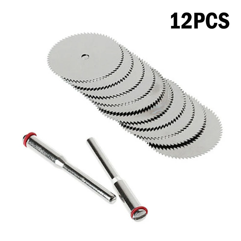 

10pcs 25mm Wood Circular Saw Disc+2pcs Rod Rotary Cutting Woodworking Tools Wood Cutting Disc Rotary Tools