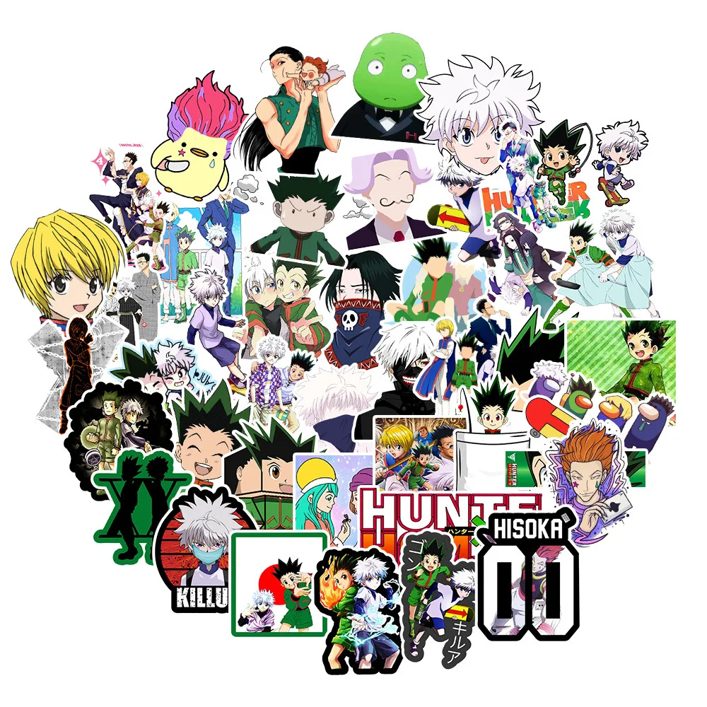 50/100pcs Hunter X Anime Stickers Laptop Bicycle Guitar Skateboard Sticker Kid DIY Graffiti Waterproof stikers Toy - купить по
