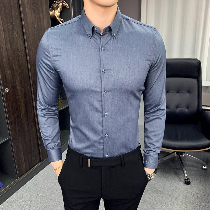 Новинка осени 2021 Мужская модная эксклюзивная однотонная официальная деловая