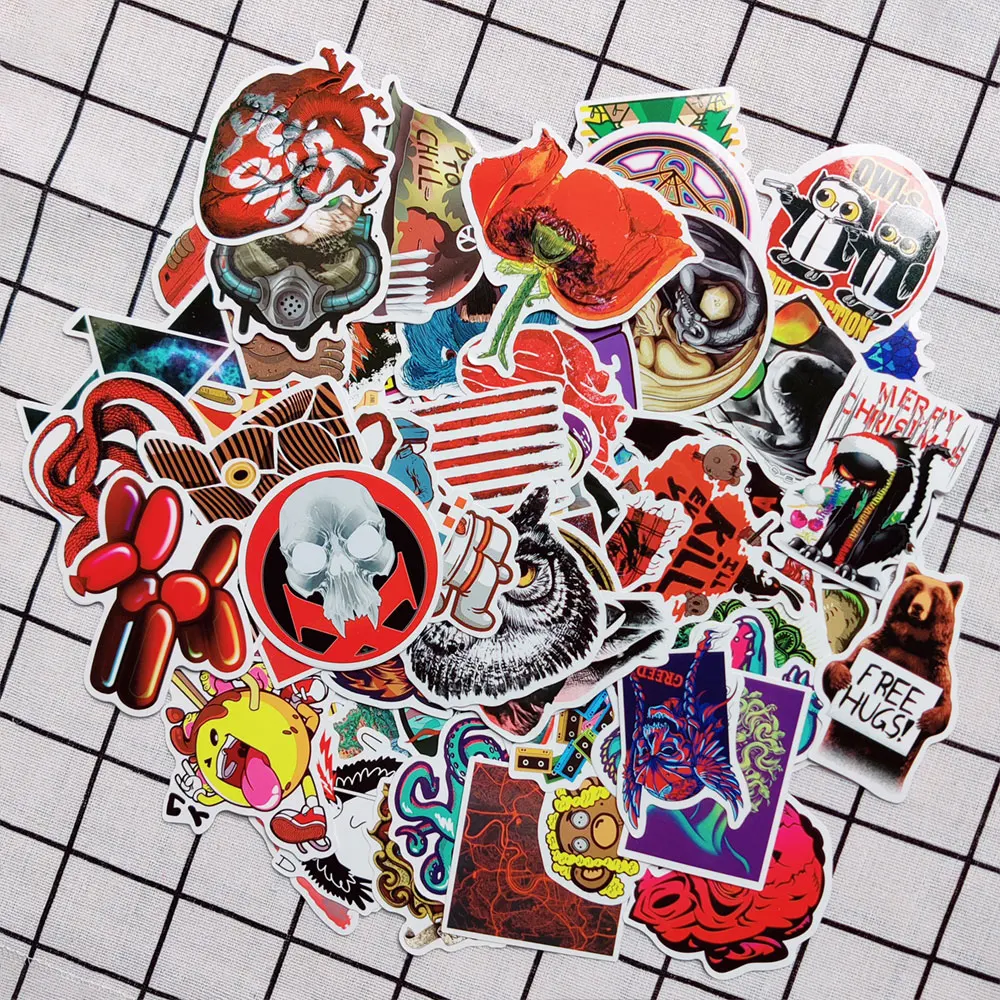 100 шт./пакет классические модные милые Мультяшные граффити наклейки для