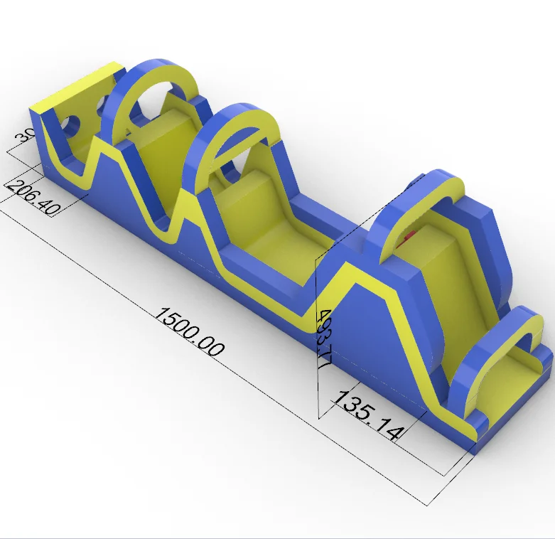 Надувные препятствия для детей 15*3 м надувные игры замок прыжки Спасательный