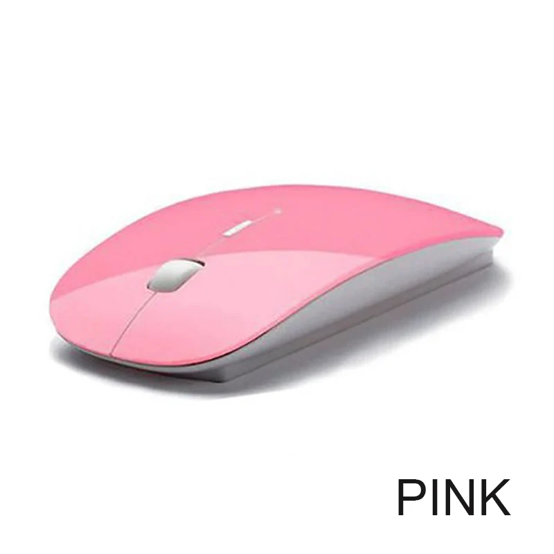 Pink Новинка 1600 dpi USB оптическая беспроводная компьютерная мышь 2,4G приемник супер тонкая мышь для пк ноутбука - Цвет: Pink